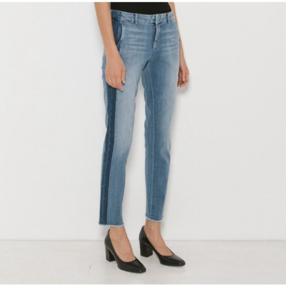 Vince. Tuxedo Stripe Leg Jeans Sunset Boulevard Medium Denim Straight Leg SZ 28
